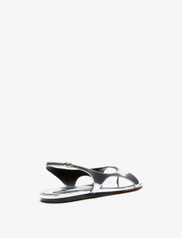 Proenza Schouler Proenza Schouler Slash Flat Thong Sandals In Mirrored Metallic - Silver
