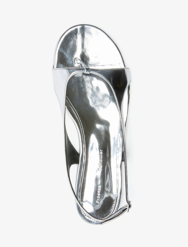 Proenza Schouler Proenza Schouler Slash Flat Thong Sandals In Mirrored Metallic - Silver
