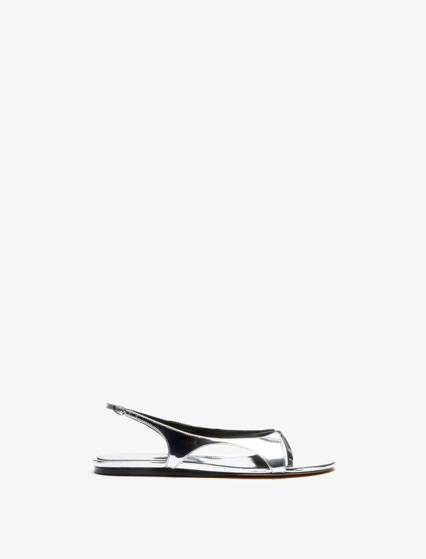 proenza schouler Proenza Schouler Slash Flat Thong Sandals in Mirrored Metallic - Silver