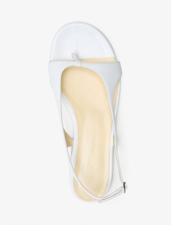 Proenza Schouler Proenza Schouler Slash Flat Thong Sandals In Slick Nappa - White