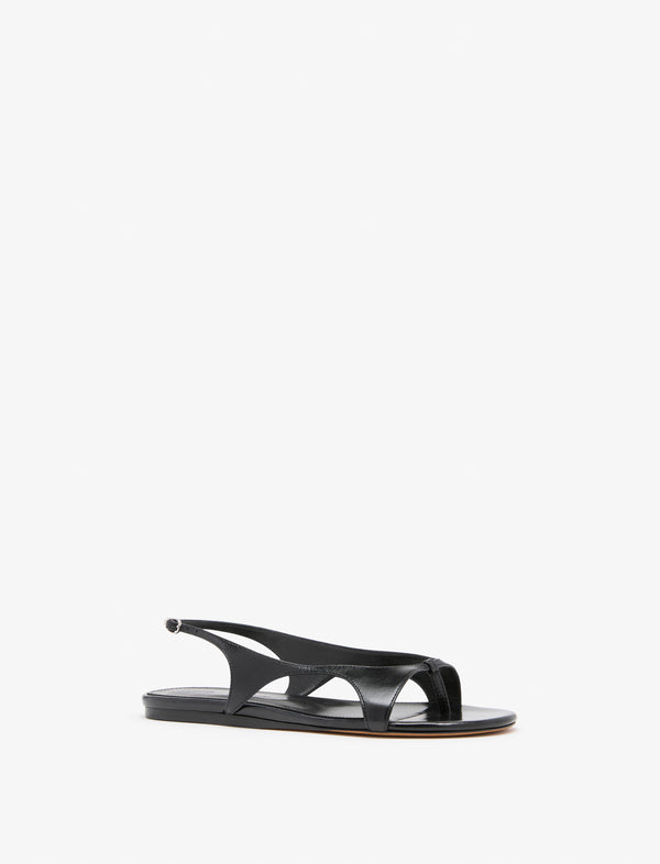 Proenza Schouler Proenza Schouler Slash Flat Thong Sandals In Slick Nappa - Black