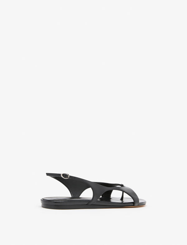 Proenza Schouler Proenza Schouler Slash Flat Thong Sandals In Slick Nappa - Black