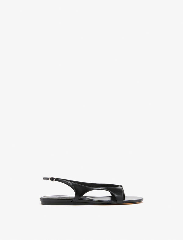 proenza schouler Proenza Schouler Slash Flat Thong Sandals in Slick Nappa - Black