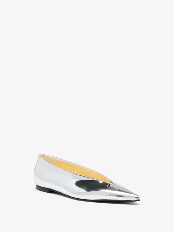 Proenza Schouler Proenza Schouler Slash Flats In Mirrored Metallic - Silver