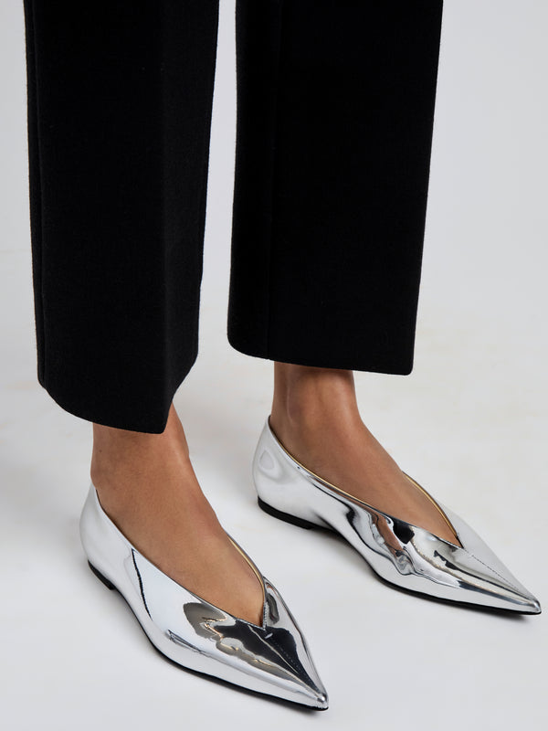 Proenza Schouler Proenza Schouler Slash Flats In Mirrored Metallic - Silver