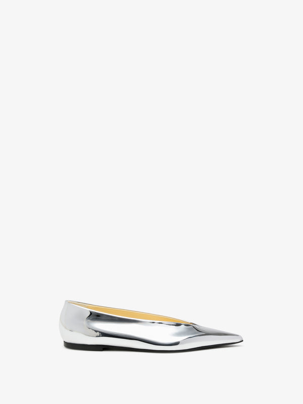 proenza schouler Proenza Schouler Slash Flats in Mirrored Metallic - Silver