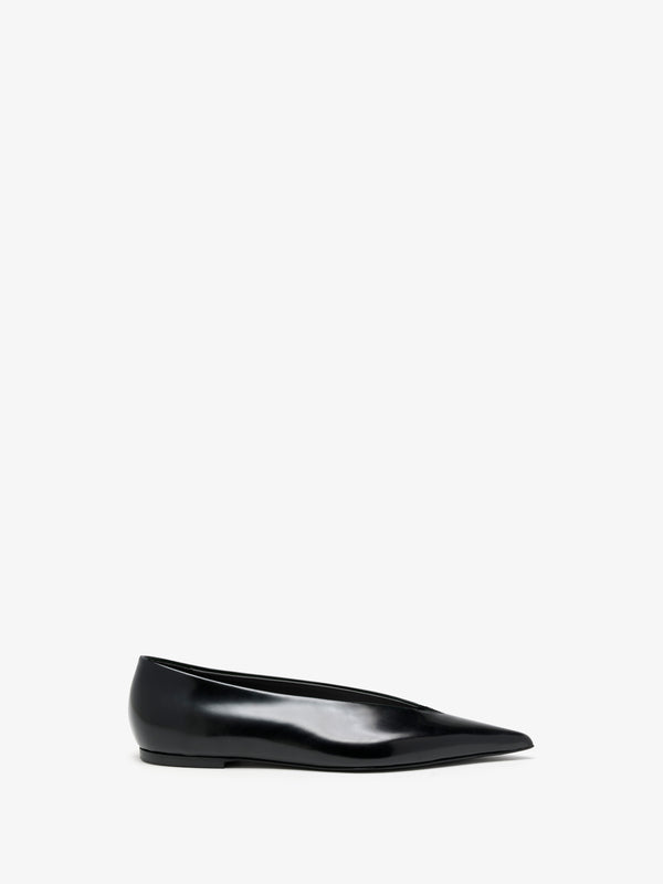 proenza schouler Proenza Schouler Slash Flats in Polished Calf - Black
