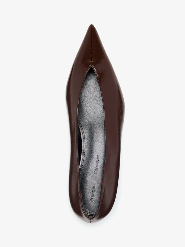 Proenza Schouler Proenza Schouler Slash Flats In Slick Nappa - Chocolate