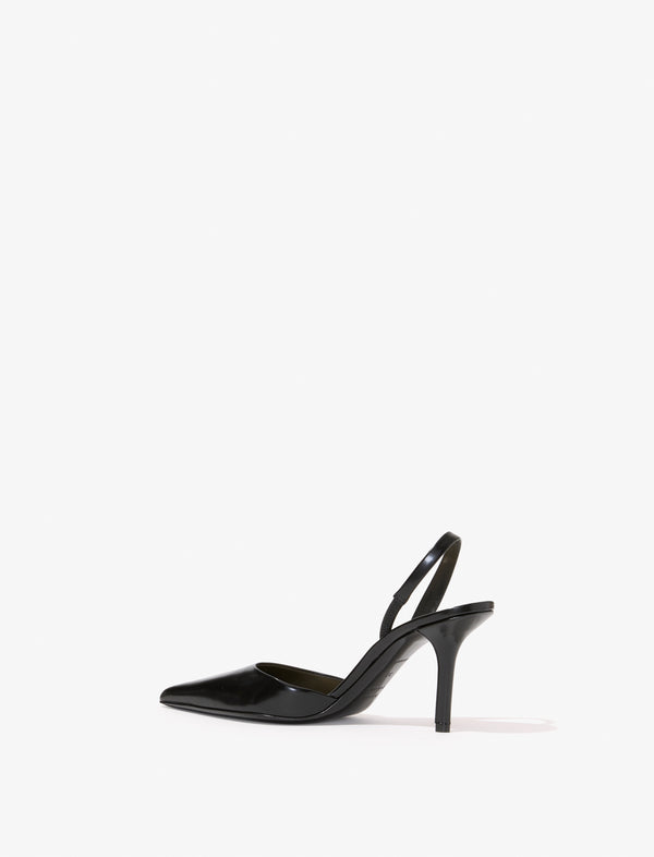 Proenza Schouler Proenza Schouler Slash Slingback Pumps In Spazzolato Leather - Black