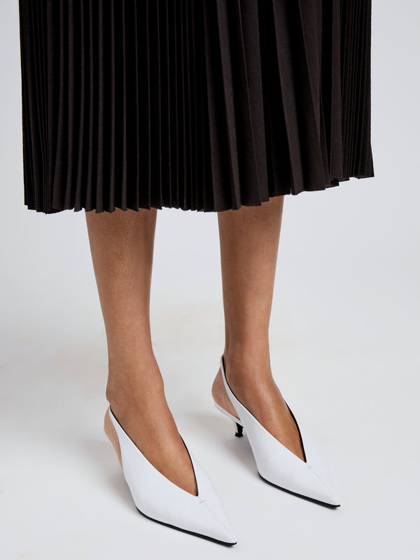 Proenza Schouler Proenza Schouler Slash Slingbacks In Polished Calf - White