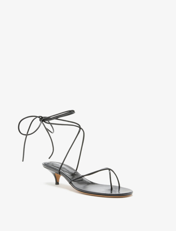 Proenza Schouler Proenza Schouler Slash Tie Sandals In Capretto Leather - Black