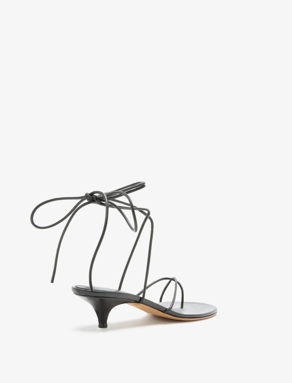 Proenza Schouler Proenza Schouler Slash Tie Sandals In Capretto Leather - Black