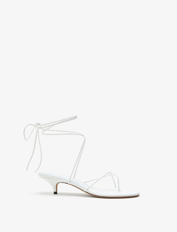 proenza schouler Proenza Schouler Slash Tie Sandals in Capretto Leather - White