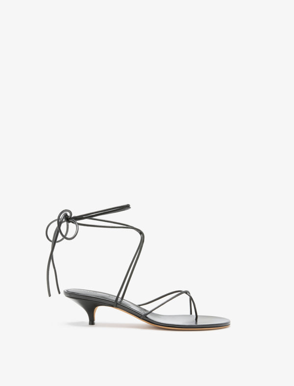 proenza schouler Proenza Schouler Slash Tie Sandals in Capretto Leather - Black