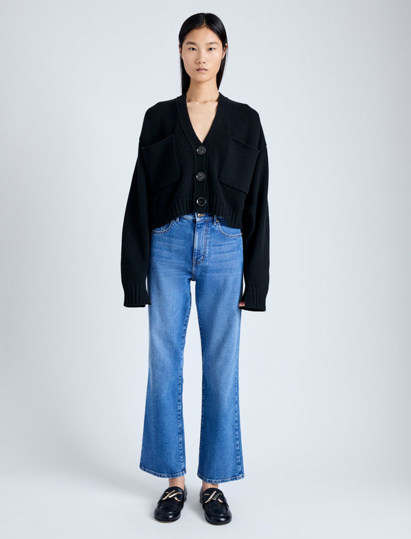 Proenza Schouler Proenza Schouler Sofia Cardigan In Eco Cashmere - Black