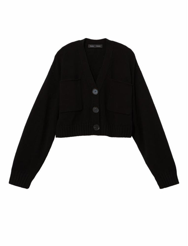 proenza schouler Proenza Schouler Sofia Cardigan In Eco Cashmere - Black