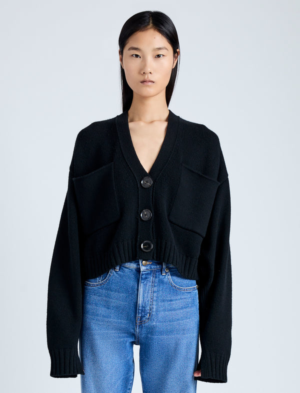proenza schouler Proenza Schouler Sofia Cardigan in Eco Cashmere - Black