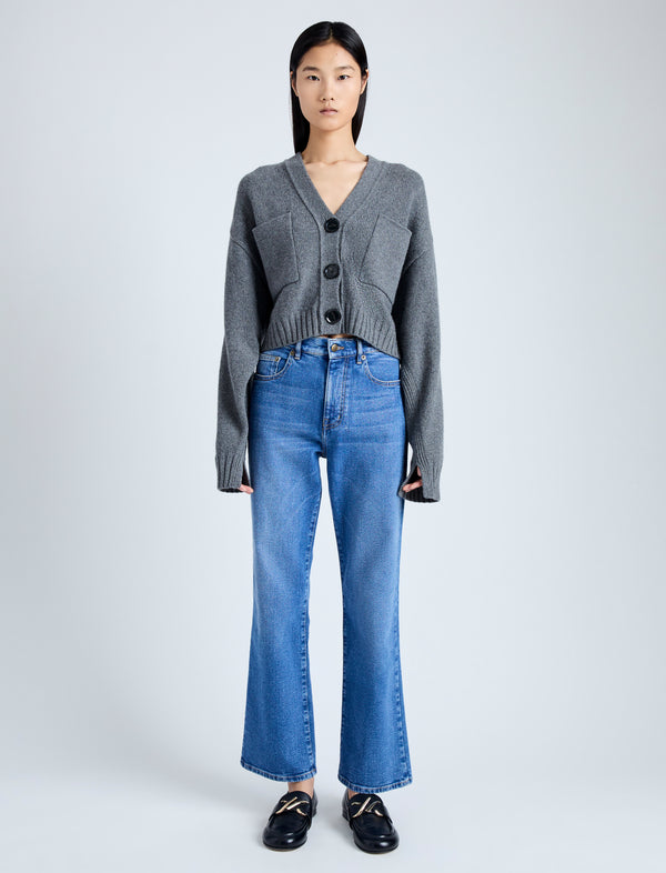 Proenza Schouler Proenza Schouler Sofia Cardigan In Eco Cashmere - Grey Melange