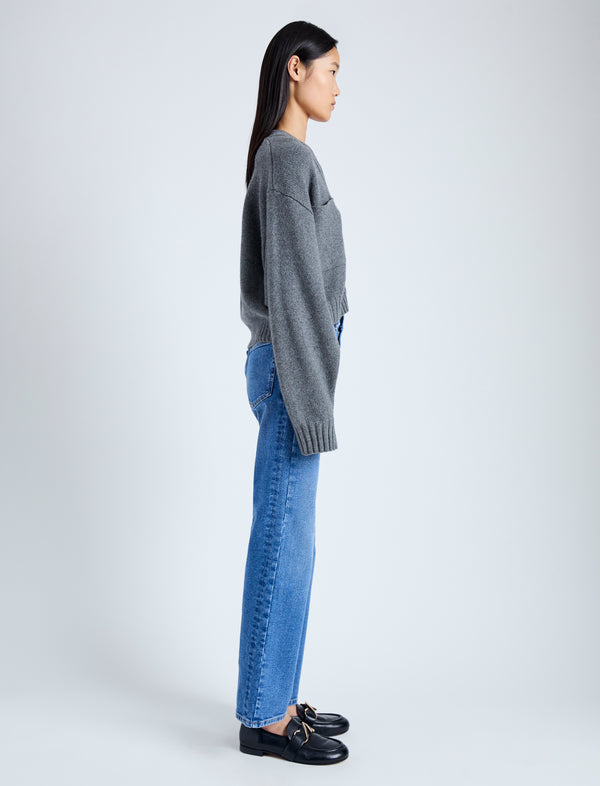 Proenza Schouler Proenza Schouler Sofia Cardigan In Eco Cashmere - Grey Melange