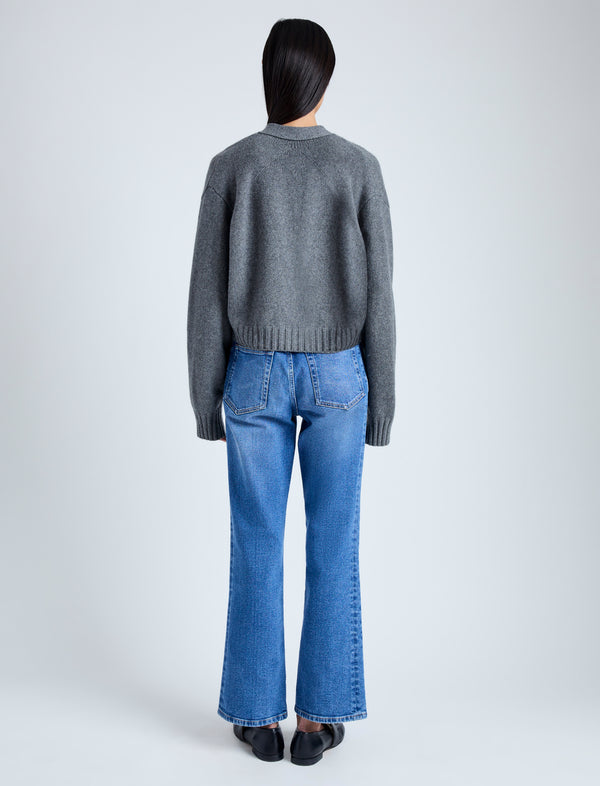 Proenza Schouler Proenza Schouler Sofia Cardigan In Eco Cashmere - Grey Melange