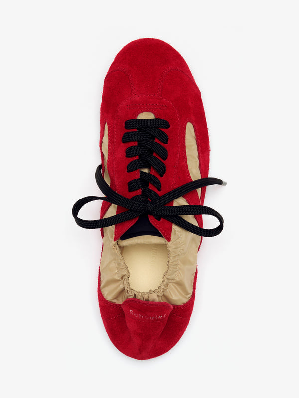 Proenza Schouler Proenza Schouler Soft Track Sneakers In Nylon Calfsuede - Birch / Red Combo