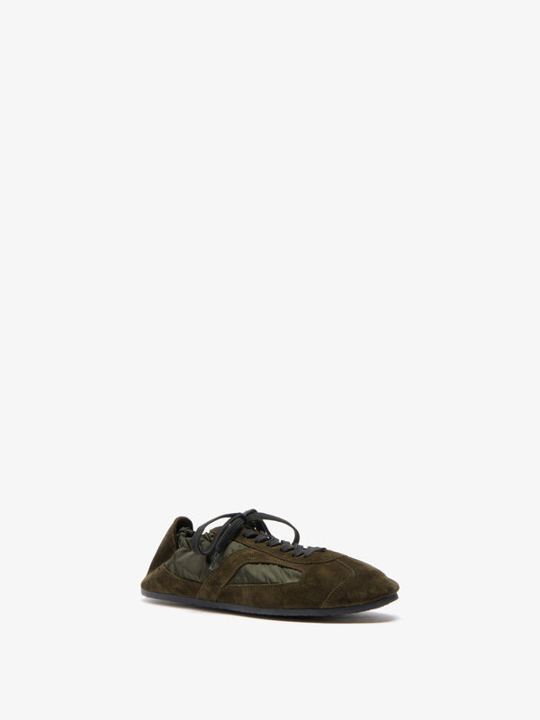 proenza schouler Proenza Schouler Soft Track Sneakers in Nylon Calfsuede - Caper