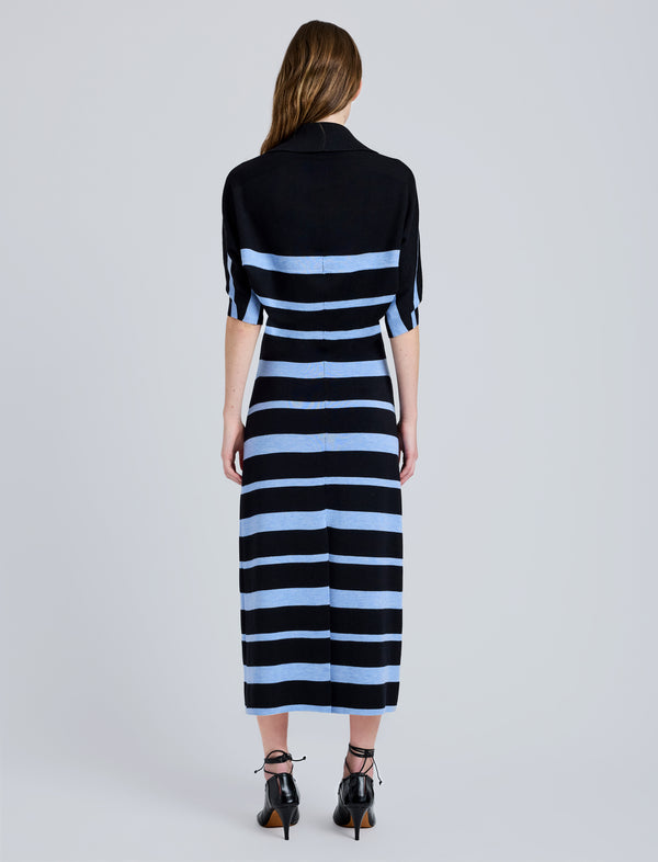Proenza Schouler Proenza Schouler Solana Dress In Superfine Merino Silk - Black Multi