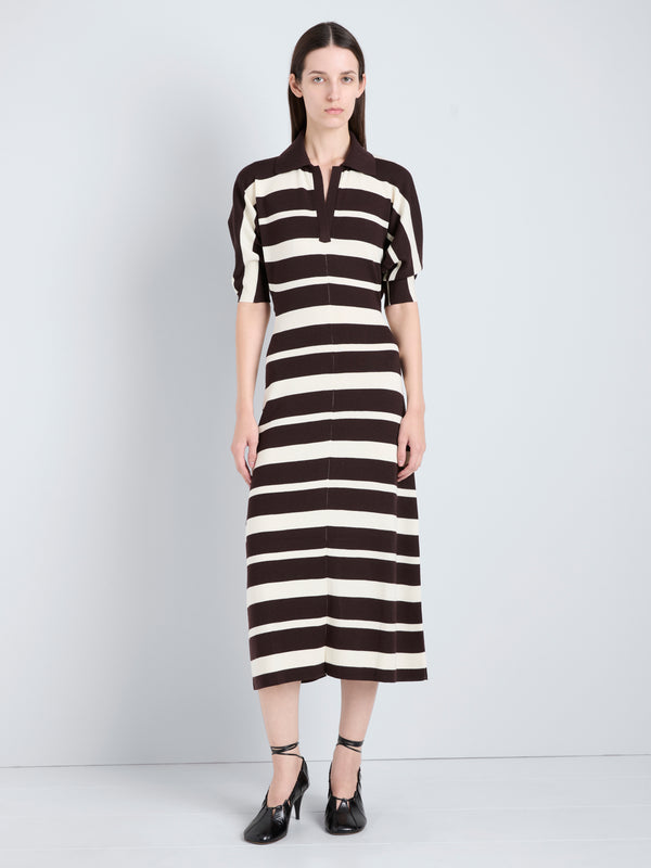 proenza schouler Proenza Schouler Solana Dress in Superfine Merino Silk - Brown Multi