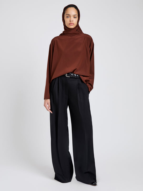 Proenza Schouler Proenza Schouler Solene Top In Silk Viscose - Mahogany