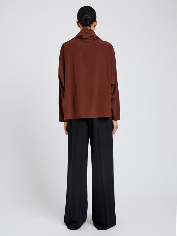 Proenza Schouler Proenza Schouler Solene Top In Silk Viscose - Mahogany