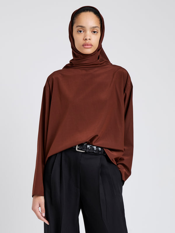 proenza schouler Proenza Schouler Solene Top in Silk Viscose - Mahogany