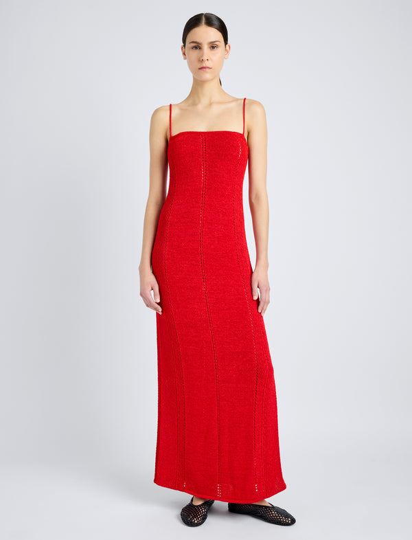 proenza schouler Proenza Schouler Suki Dress in Viscose Ribbon Knit - Red