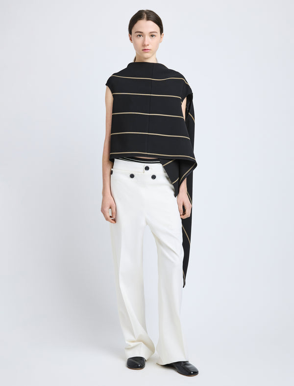 Proenza Schouler Proenza Schouler Sutton Top In Stripe Bi-Stretch Viscose - Black Multi