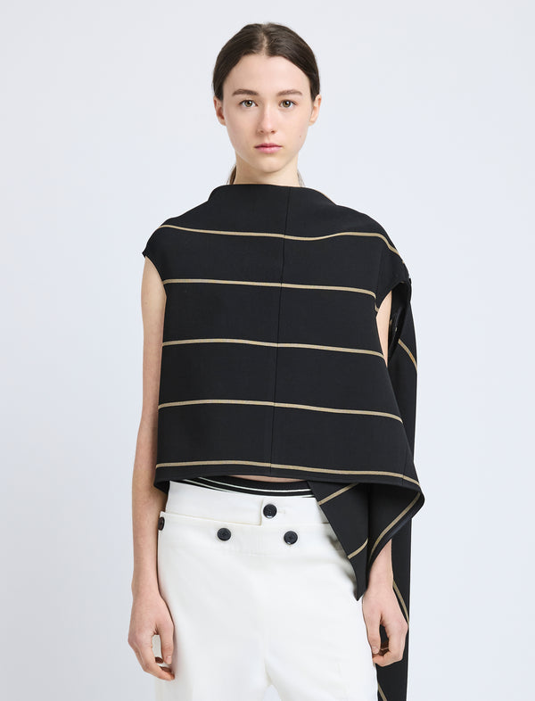 proenza schouler Proenza Schouler Sutton Top in Stripe Bi-Stretch Viscose - Black Multi