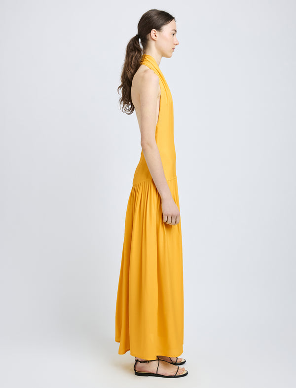 Proenza Schouler Proenza Schouler Tala Dress In Viscose Georgette - Lemon