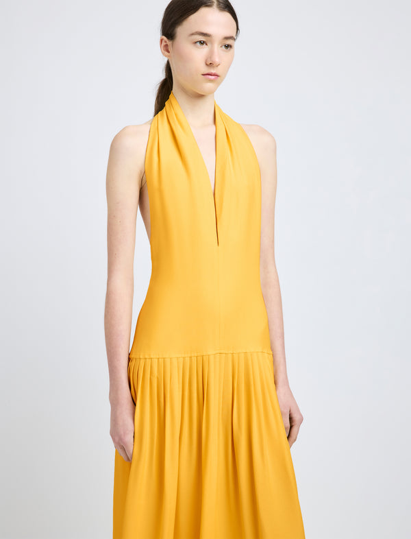 Proenza Schouler Proenza Schouler Tala Dress In Viscose Georgette - Lemon