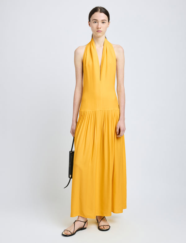 proenza schouler Proenza Schouler Tala Dress in Viscose Georgette - Lemon