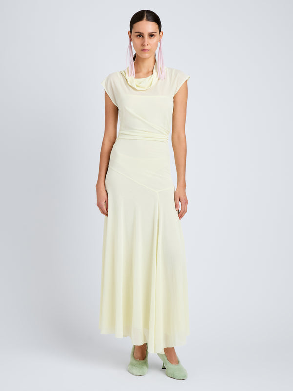 proenza schouler Proenza Schouler Tamara Dress in Sheer Crepe Jersey - Pale Yellow