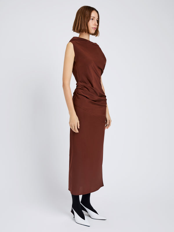 Proenza Schouler Proenza Schouler Tasa Dress In Silk Viscose - Mahogany