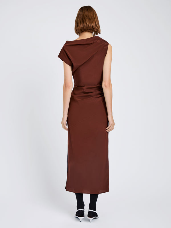 Proenza Schouler Proenza Schouler Tasa Dress In Silk Viscose - Mahogany