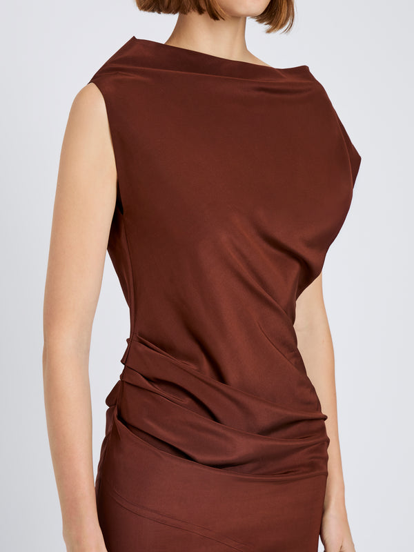Proenza Schouler Proenza Schouler Tasa Dress In Silk Viscose - Mahogany