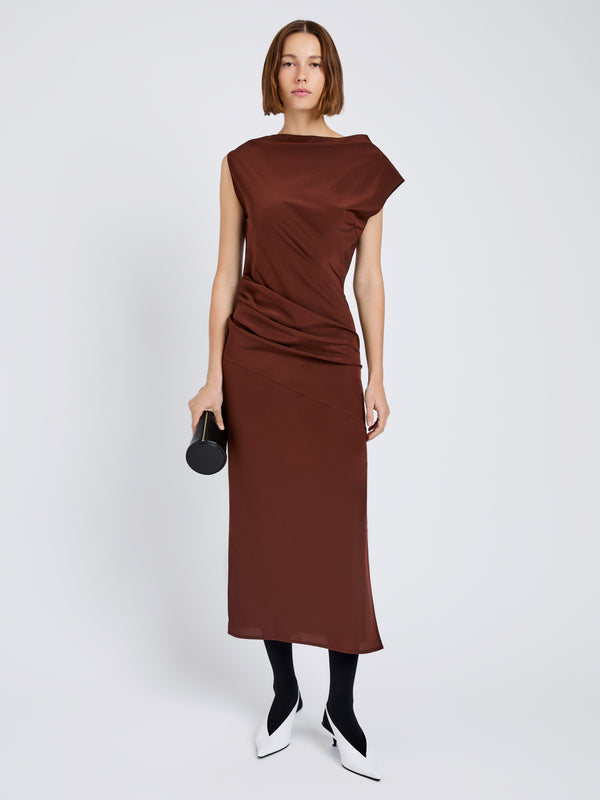 proenza schouler Proenza Schouler Tasa Dress in Silk Viscose - Mahogany