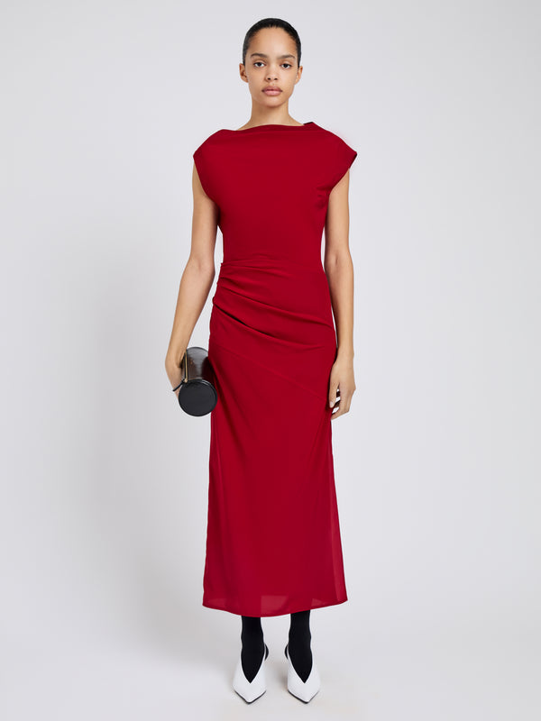 proenza schouler Proenza Schouler Tasa Dress in Silk Viscose - Scarlet