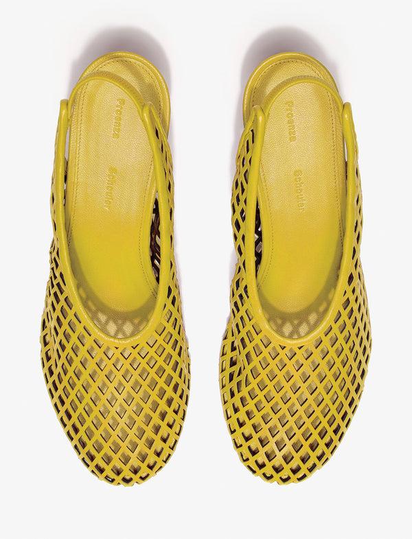 Proenza Schouler Proenza Schouler Tee Perforated Slingback Pumps In Nappa - Canary