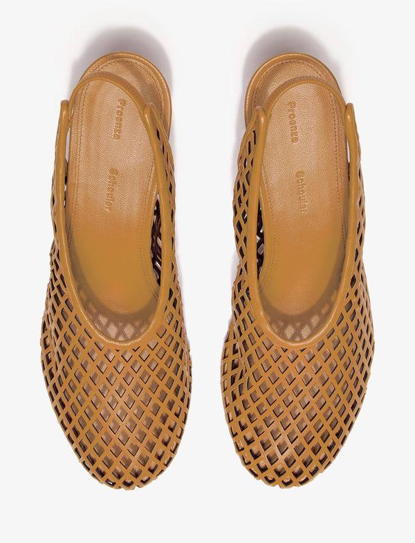 Proenza Schouler Proenza Schouler Tee Perforated Slingback Pumps In Nappa - Mud