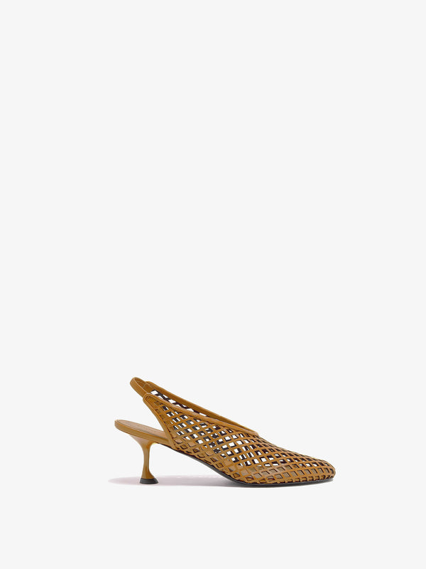 Proenza Schouler Proenza Schouler Tee Perforated Slingback Pumps In Nappa - Mud