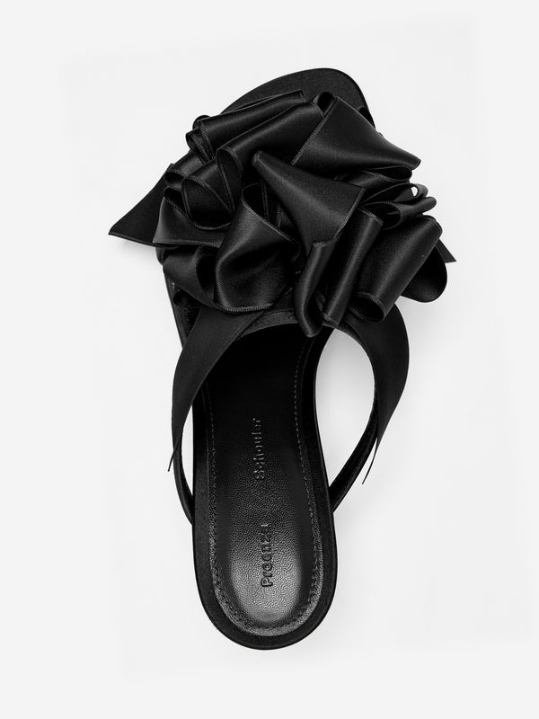 Proenza Schouler Proenza Schouler Tee Souvenir Sandals In Satin - Black