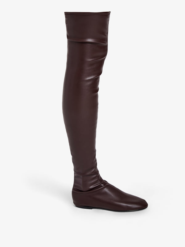 Proenza Schouler Proenza Schouler Tee Stretch Over The Knee Boots In Faux Leather - Mahogany