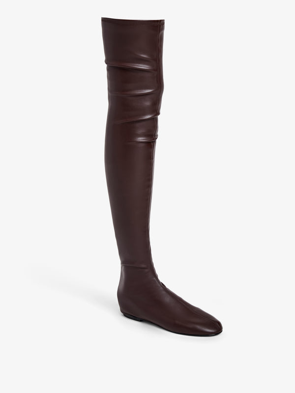 proenza schouler Proenza Schouler Tee Stretch Over The Knee Boots in Faux Leather - Mahogany