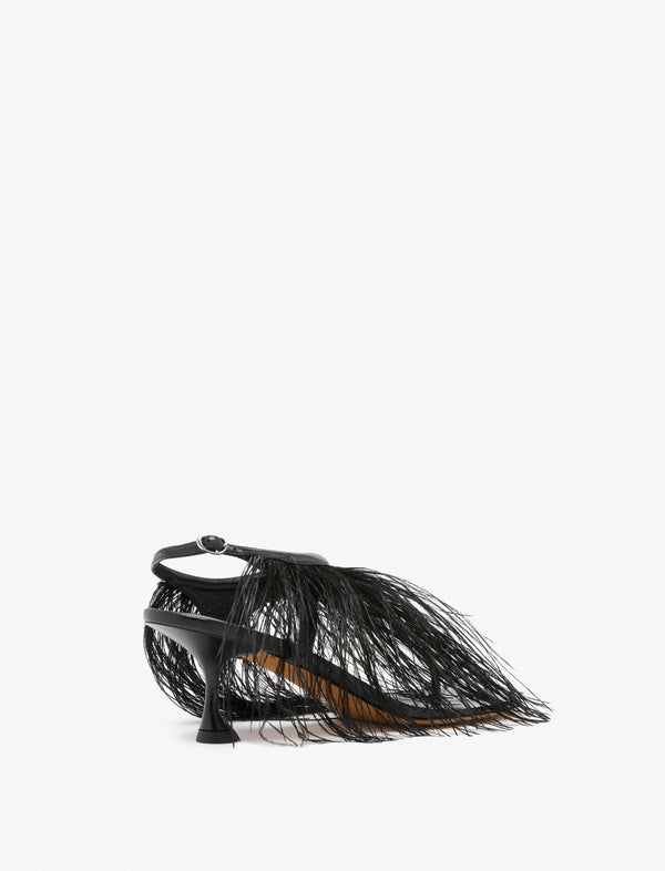 Proenza Schouler Proenza Schouler Tee Thong Feather Sandals In Slick Nappa - Black